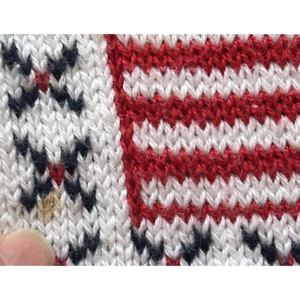 Vintage Sweater Loft USA Flag‎ Patchwork Vest Medium Cottagecore Grandmacore - Picture 13 of 16